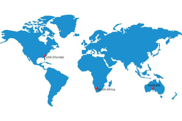 Map showing global shark attack hotspots